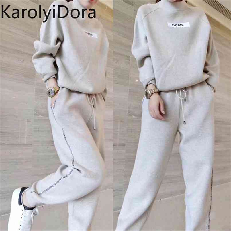 Women's sets autumn winter Woolen and Cashmere Knitted warm Suit O collar Sweater + Harem pants loose style two-piece 210520, No trademark
Women's sets autumn winter Woolen and Cashmere Knitted warm Suit O collar Sweater + Harem pants loose style two-piece 210520, No trademark
