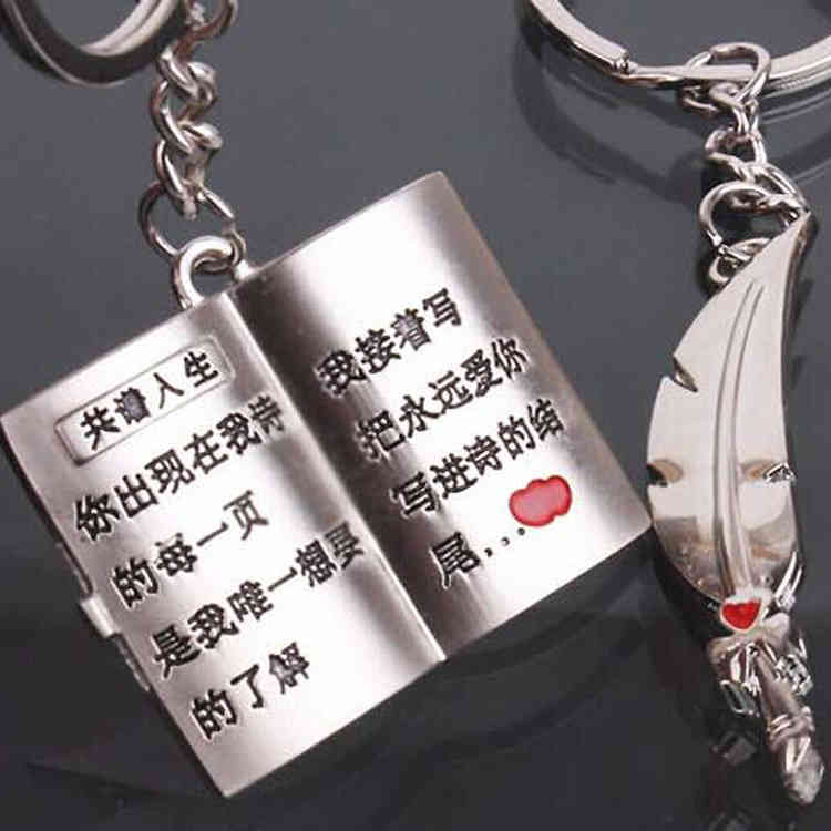 Key Rings Creative Chinese Style Tang Cartoon Couple Chain Fixed Advertising Gift Pendant System Lettering