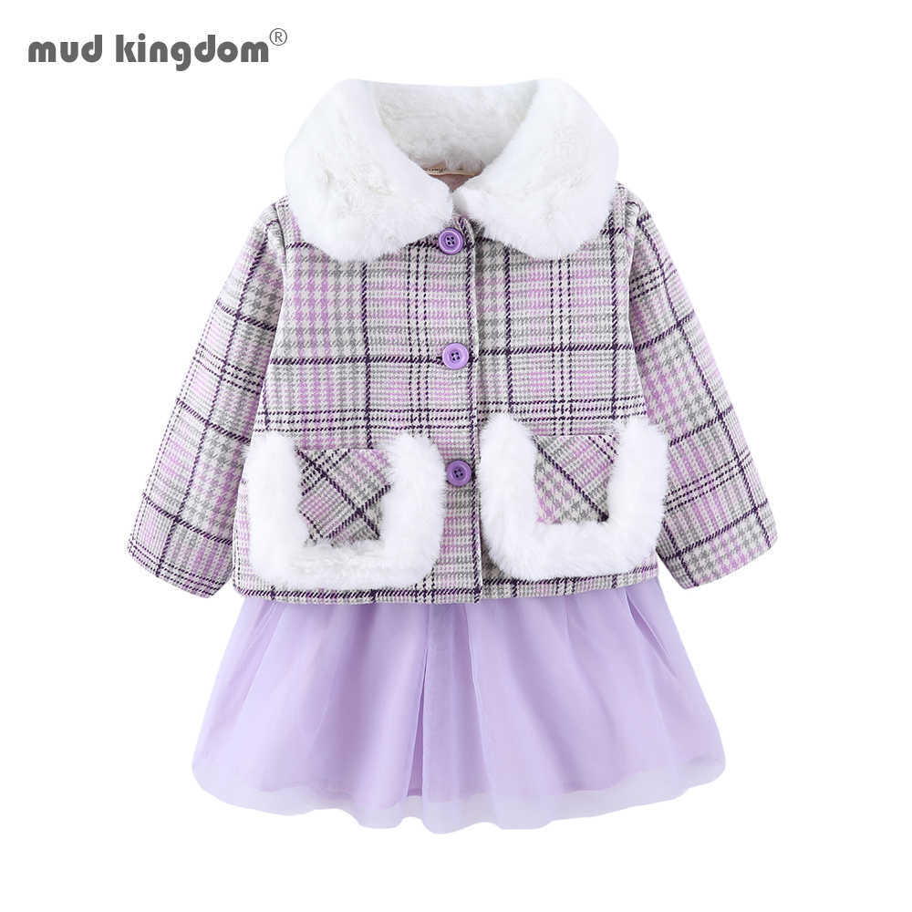 Mudkingdom Girls Clothing Sets Fashion Winter Plaid Plus Velvet Fur Collar Coat Mesh Patchwork Vest Dress Princess Outfit 210615, Purple
Mudkingdom Girls Clothing Sets Fashion Winter Plaid Plus Velvet Fur Collar Coat Mesh Patchwork Vest Dress Princess Outfit 210615, Purple