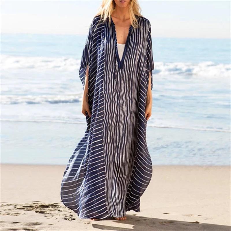Women Maxi Dress Striped Long Dresses Casual Loose Kaftan Oversized V Neck Sundress Sarongs
Women Maxi Dress Striped Long Dresses Casual Loose Kaftan Oversized V Neck Sundress Sarongs