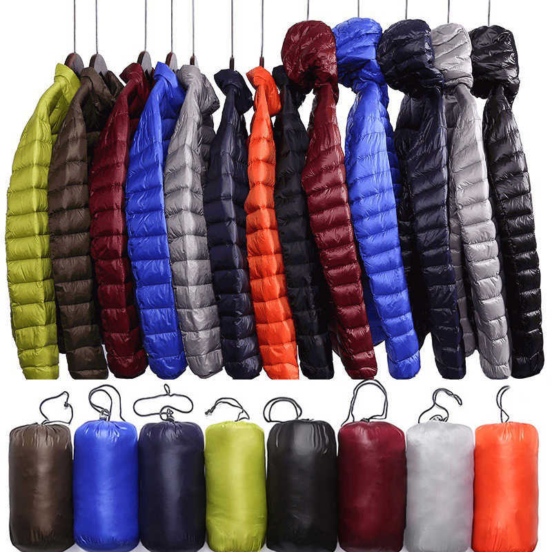 Winter Jacket Men Parkas White Duck Down Coat Male Keep Warm Lightweight Down Puffer Jacket Men Windbreaker Plus Size M-6XL 211014
