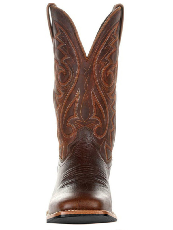 Men Retro middle tube Western Cowboy Boots motorcycle riding embroidery outdoor antiskid Pu sewing deep vmouth sleeve feet DH310