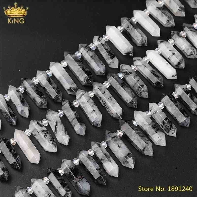 15.5Inch/Strand Natural Black Rutilated Quartz Double Loose Jewelry,Top Drilled Crystal Stick Point Spacer Beads DIY
15.5Inch/Strand Natural Black Rutilated Quartz Double Loose Jewelry,Top Drilled Crystal Stick Point Spacer Beads DIY