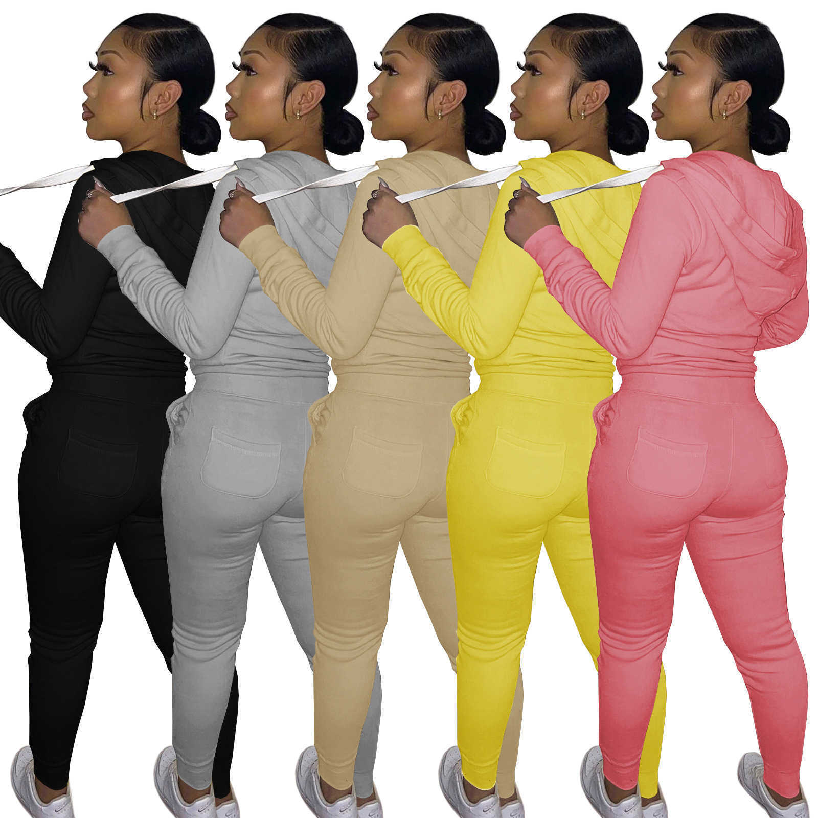 Designers Women sports tracksuits Clothes 2023 autumn and winter women's cotton sweater tight two-piece hooded suit womens sets
