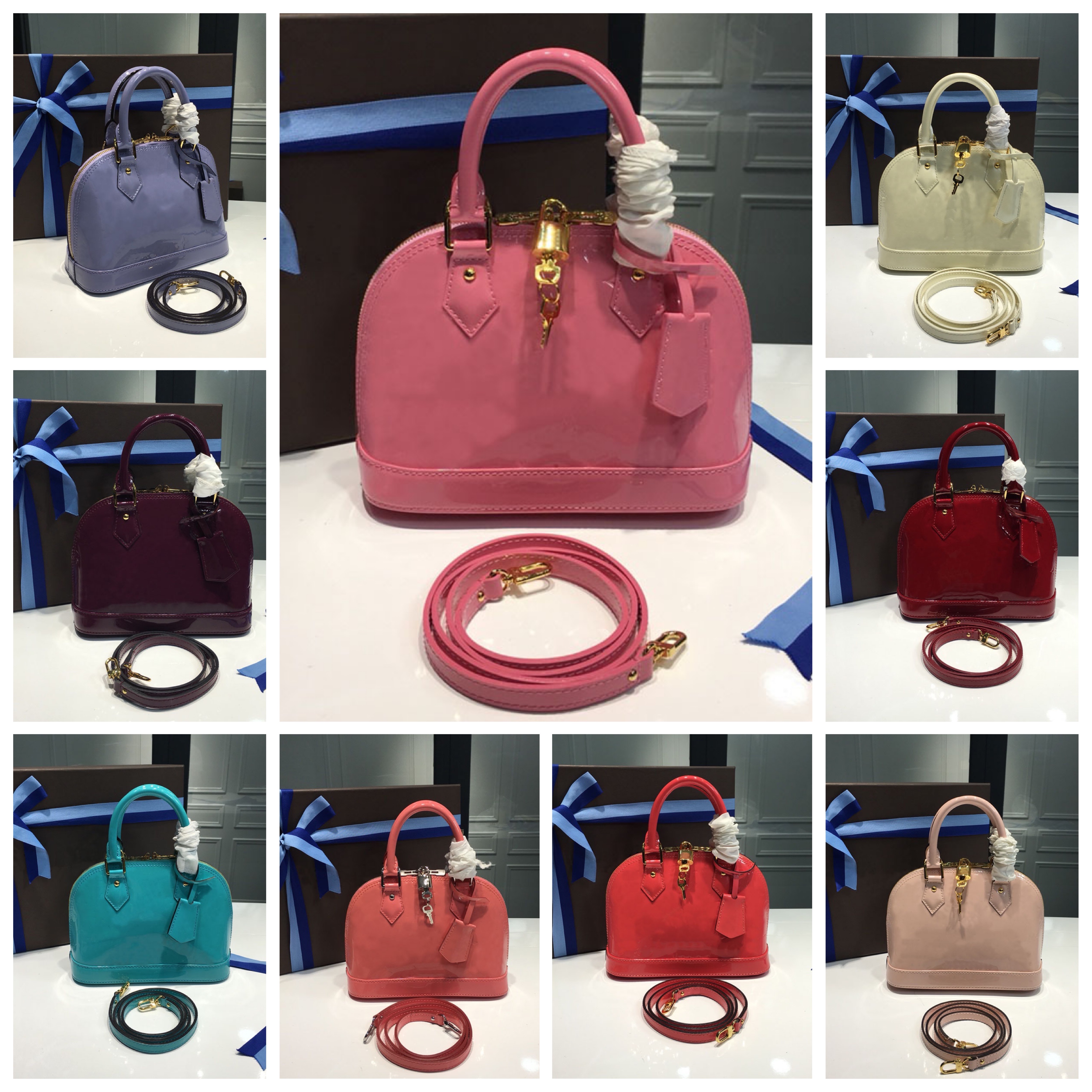 Luxury designer handbag ladies messenger bag women shoulder patent leather shiny surface with lock shell fashion high quality retro belt box
Luxury designer handbag ladies messenger bag women shoulder patent leather shiny surface with lock shell fashion high quality retro belt box