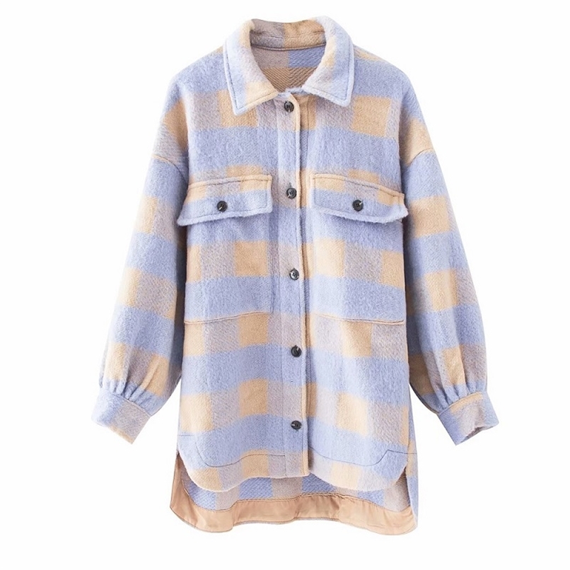 Stylish Sweet Plaid Woolen Shirt Jacket Fashion Pockets Turn-down Collar Check Jacket Cute Girls Chic Coat Streetwear 210826, Beige
Stylish Sweet Plaid Woolen Shirt Jacket Fashion Pockets Turn-down Collar Check Jacket Cute Girls Chic Coat Streetwear 210826, Beige