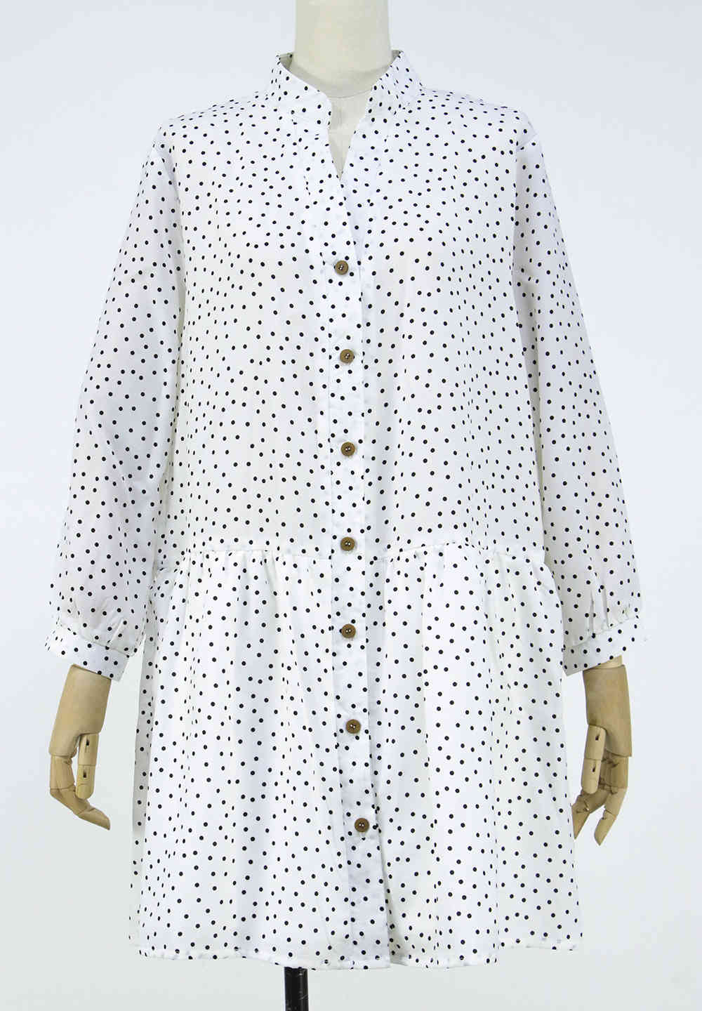 Foridol polka dot print white mini dress women ladies elegant autumn winter dress white loose dress vestidos 210415