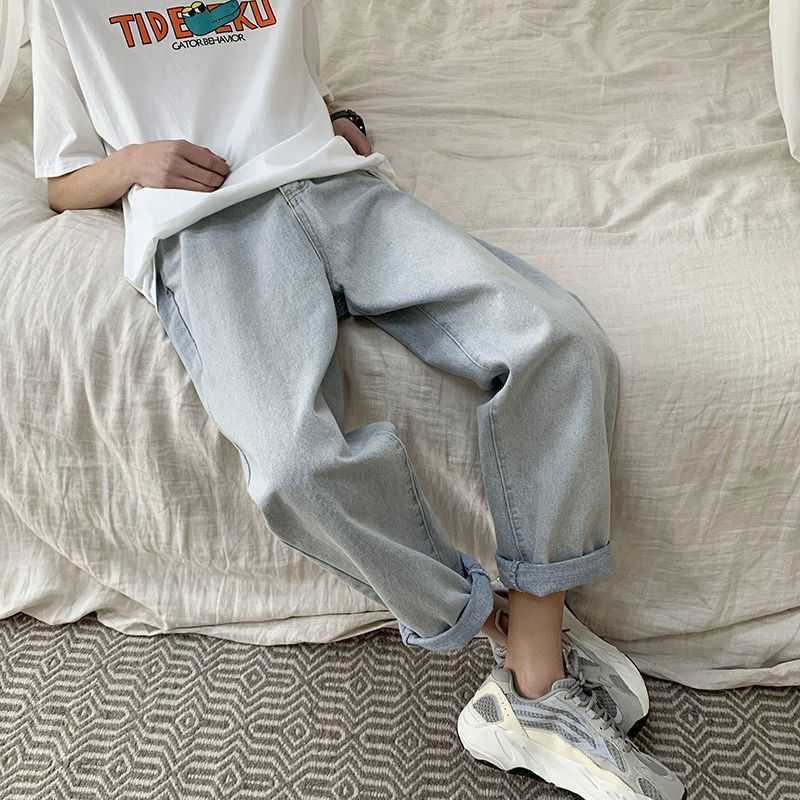 SS casual jeans men's loose straight wide-leg cropped trousers hip hop Korean trend all-match unisex preppy pants streetwear 210526, 951
SS casual jeans men's loose straight wide-leg cropped trousers hip hop Korean trend all-match unisex preppy pants streetwear 210526, 951