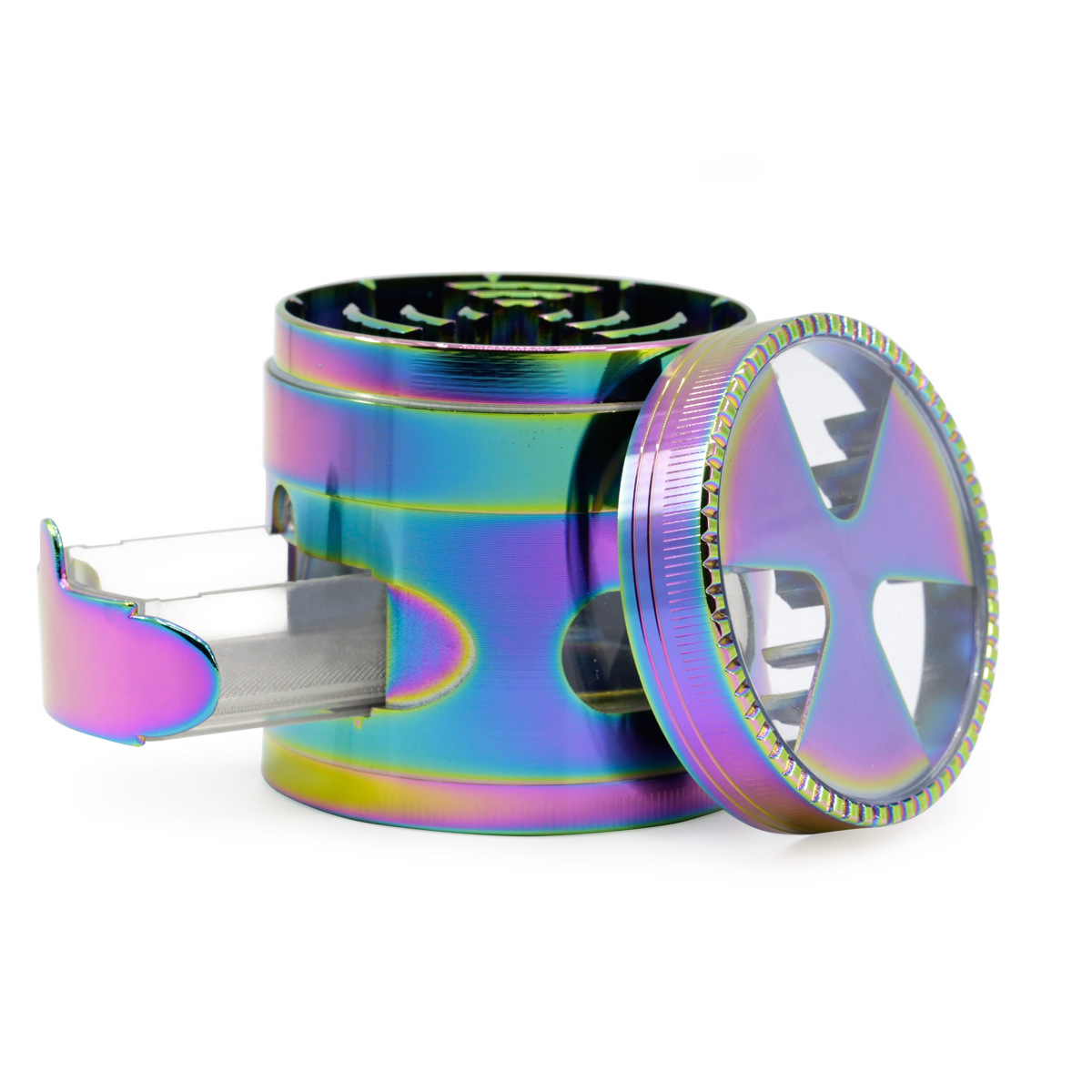 The new type of Smoking Accessories 63MM diameter 4 layer zinc alloy ice blue signal tooth drawer window opening 3 leaves dazzling color herb grinder
The new type of Smoking Accessories 63MM diameter 4 layer zinc alloy ice blue signal tooth drawer window opening 3 leaves dazzling color herb grinder