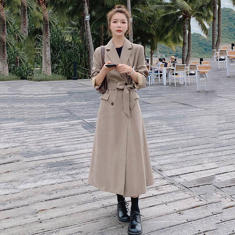 Women' Trench Coats Windbreaker Female 2021 Spring Autumn Long Loose Suit Collar Double-Breasted High-Quality Lining Solid Color Coat 1F, Black 
Women' Trench Coats Windbreaker Female 2021 Spring Autumn Long Loose Suit Collar Double-Breasted High-Quality Lining Solid Color Coat 1F, Black