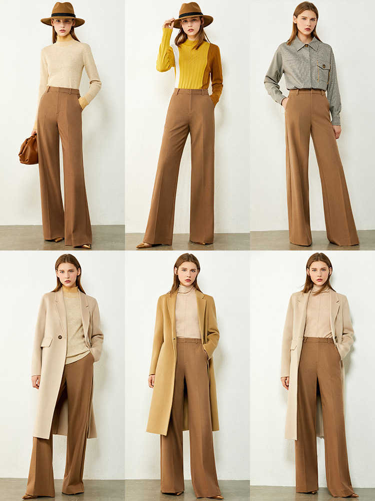 Minimalism Autumn Winter Fashion OLstyle Woman Pants Causal Solid High Waist Loose Female 12040647 210527