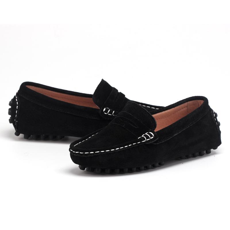 Flat Shoes Quality Kids Children's Loafers For Boys Girls Moccasins Suede Children Flats Casual Boat Wedding Leather Autumn