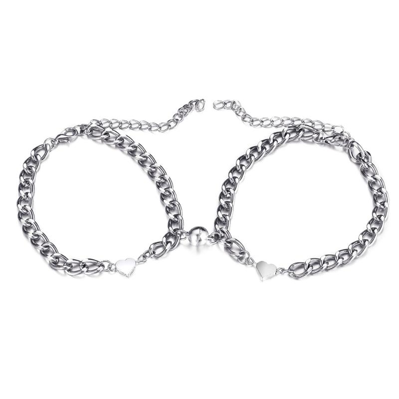 Link, Chain Couple Bracelets A Pair Of Alloy Magnets Attract Love Fashion Simple Men And Women Jewelry Gifts
Link, Chain Couple Bracelets A Pair Of Alloy Magnets Attract Love Fashion Simple Men And Women Jewelry Gifts