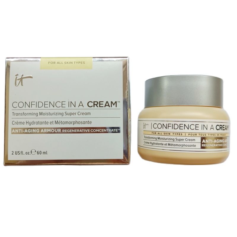 IT Cosmetics Confidence In A Cream Moisturizer Hydrating Transforming Moisturizing Super Face Cream Full Size Makeup Cream+gift, 60ml
IT Cosmetics Confidence In A Cream Moisturizer Hydrating Transforming Moisturizing Super Face Cream Full Size Makeup Cream+gift, 60ml
