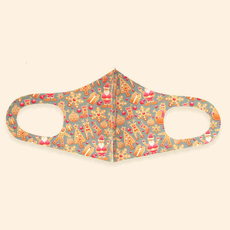 Christmas Printed Adult Mask Anti-dust Washable Breathable Masks Knitted Face-mask