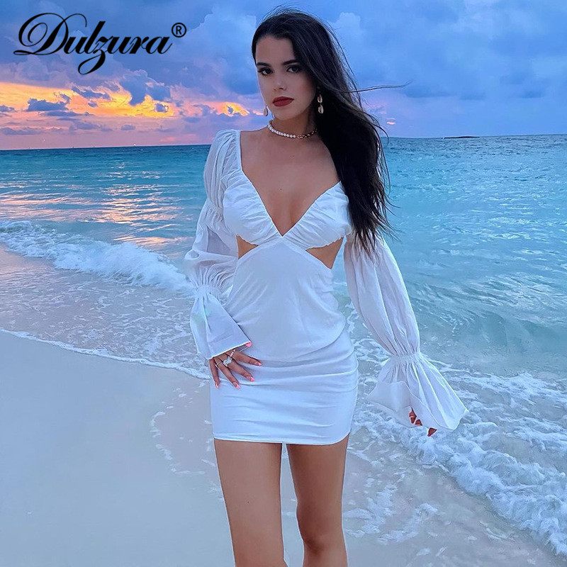 2021 summer women white puff long sleceve hollow out mini dress v neck backless bodycon elegant party clubhigh quality, Black;gray
2021 summer women white puff long sleceve hollow out mini dress v neck backless bodycon elegant party clubhigh quality, Black;gray