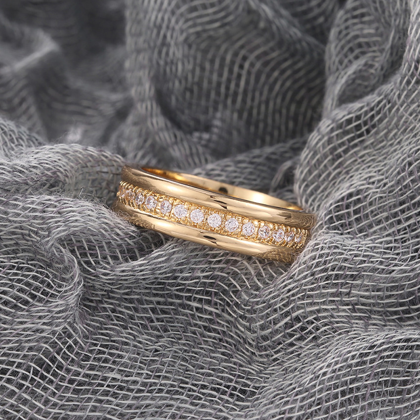 Cubic Zircon Diamond Ring Band Row Crystal Designer Jewelry Silver Gold Engagement Wedding Rings for Women Men Love Couple Fashion Jewelry Will and Sa