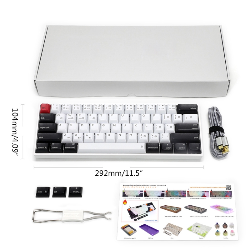 AK61 HotSwap Mechanical Keyboard Mini Portable Wired PBT Keycap Gateron Switch RGB Gaming Keyboard Designed