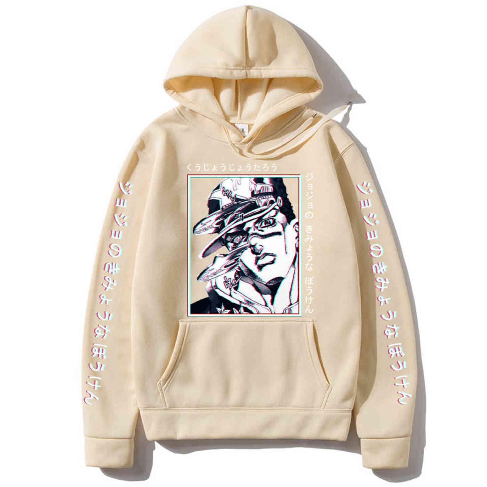 Japanese Anime JoJo's Bizarre Adventure Fashion Men Women Unisex Cool Sweatshirt Casual Pullovers Kujo Jotaro Hoodie Autumn Y1122