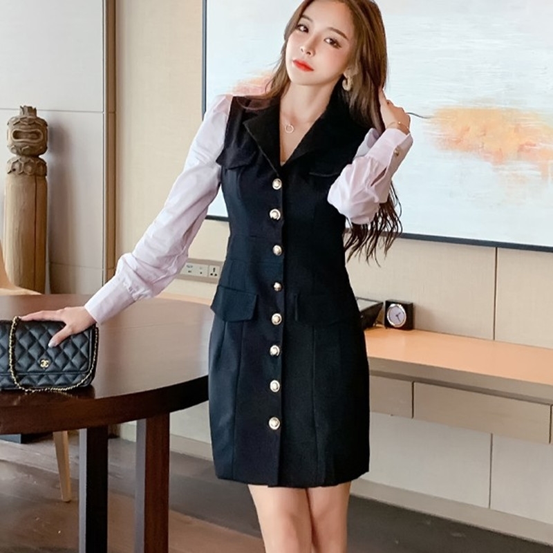 ZAWFL Autumn Korean Office Notched Collar Dres Long Sleeve Single-breasted Belted Dresses Elegant Fashion Vestidos 210603, Picture color
ZAWFL Autumn Korean Office Notched Collar Dres Long Sleeve Single-breasted Belted Dresses Elegant Fashion Vestidos 210603, Picture color