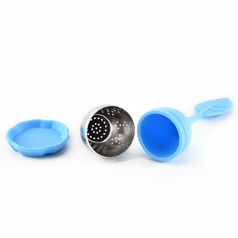 Silicone Infuser Leaf Make Bag Filter Strainer With Drop Tray Stainless Steel Tea Strainers HH7-1978 Free shipping