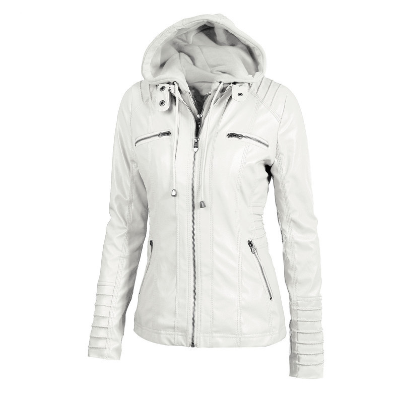 Leather Jacket Women Long-sleeved Zipper Clothes Loose Plus Size Short s Coat Black 210428