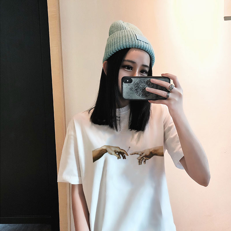 Women' T-Shirt Michelangelo Capella Sistina Harajuku Ulzzang Tumblr Women T Shirt Summer Funny Print T shirt Hip Hop Streetwear, Beige
Women' T-Shirt Michelangelo Capella Sistina Harajuku Ulzzang Tumblr Women T Shirt Summer Funny Print T shirt Hip Hop Streetwear, Beige