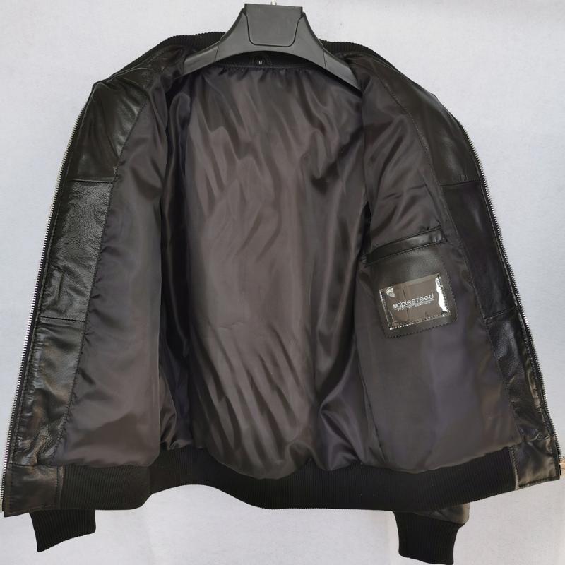 Men's Leather & Faux Early Winter Deep Autumn Warm Genuine Jacket Men Quilted Plaid Soft Sheepskin Coat Man Asian Size 4XL M264