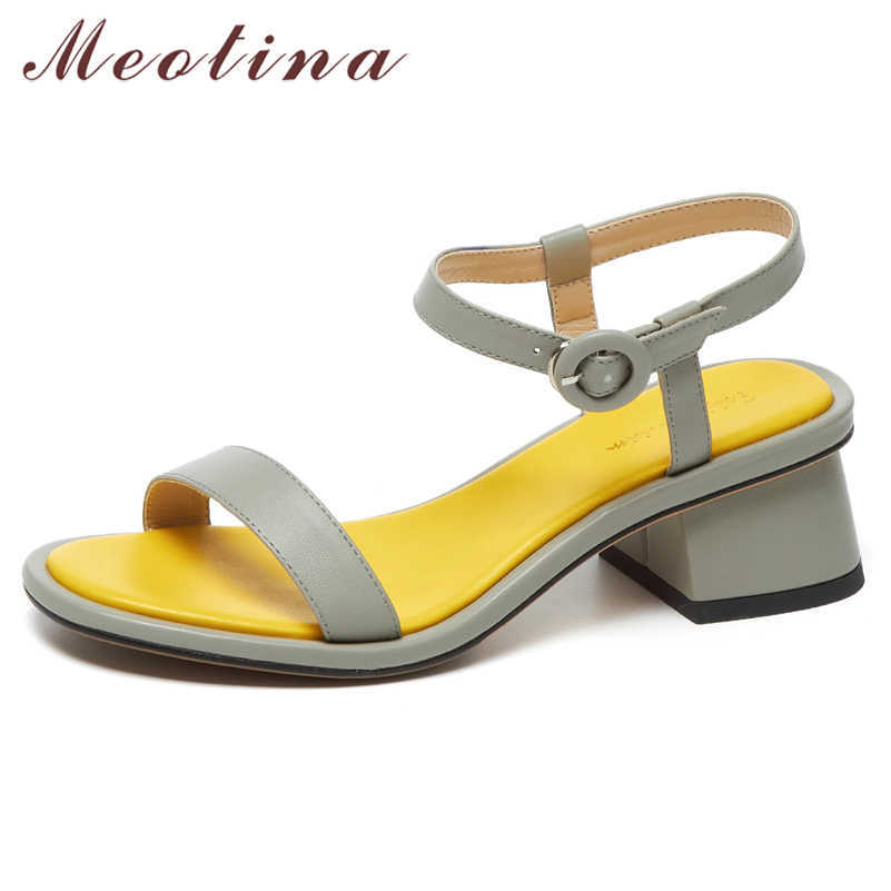 Meotina Sandals Shoes Women Genuine Leather Mid Heel Square Toe Buckle Sandals Narrow Band Thick Heel Lady Footwear Summer Gray 210608, White
Meotina Sandals Shoes Women Genuine Leather Mid Heel Square Toe Buckle Sandals Narrow Band Thick Heel Lady Footwear Summer Gray 210608, White