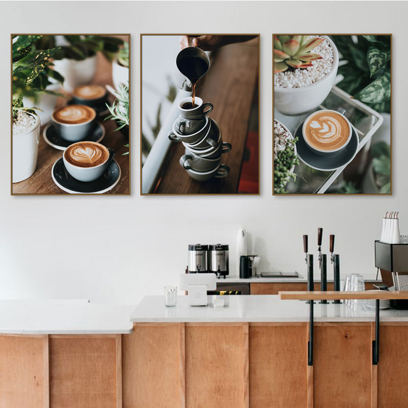 Kitchen Decoration Latte Canvas Painting Coffee Poster Mural Dessert Cafe Restaurant Lounge Picture Bedroom Wall Art Decoration