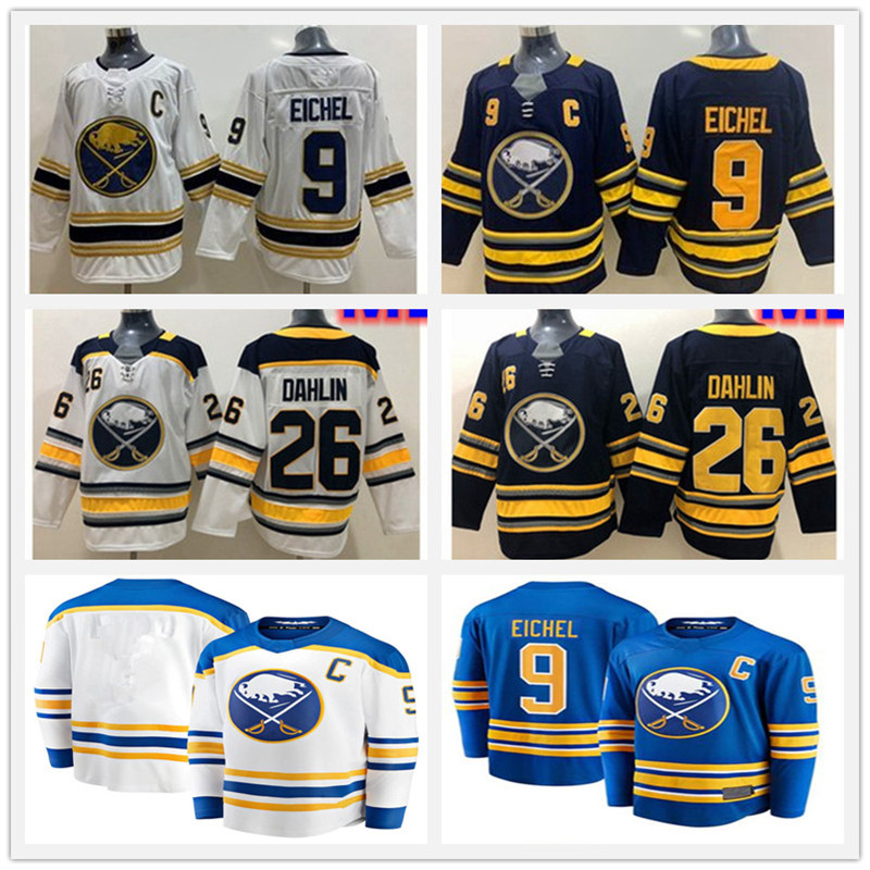 Reverse Retro Buffalo Sabres 9 Jack Eichel Jersey Hockey 26 Rasmus Dahlin 53 Jeff Skinner 50TH Royal Navy Blue White Stitched Man Woman Kids shirt u Reverse Retro Buffalo Sabres 9 Jack Eichel Jersey Hockey 26 Rasmus Dahlin 53 Jeff Skinner 50TH Royal Navy Blue White Stitched Man Woman Kids shirt u