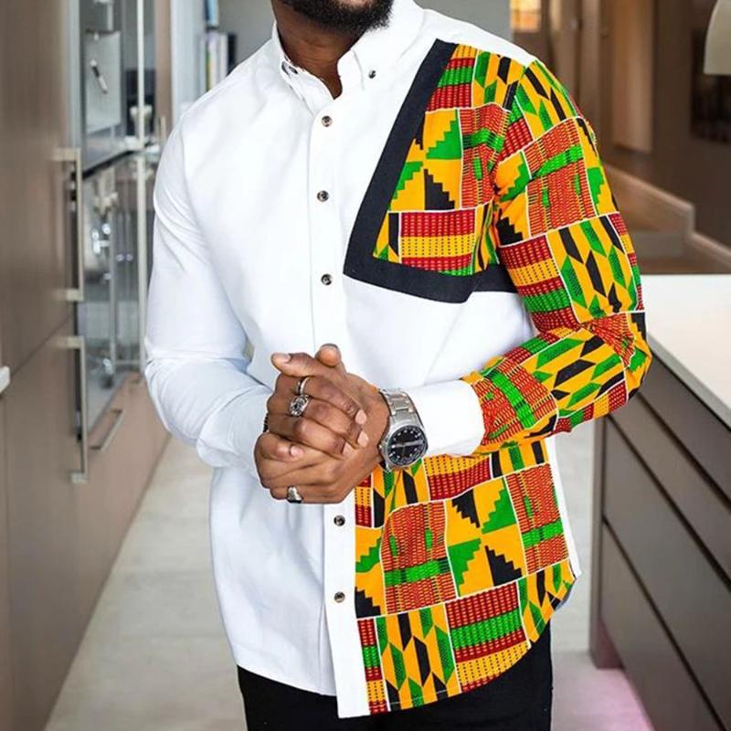 Spring Fashion Print Man Shirt Tops Geometric Casual Single-Breasted Blouse African Ethnic 2021 Gentlemen Work Business Shirts Men's, White
Spring Fashion Print Man Shirt Tops Geometric Casual Single-Breasted Blouse African Ethnic 2021 Gentlemen Work Business Shirts Men's, White