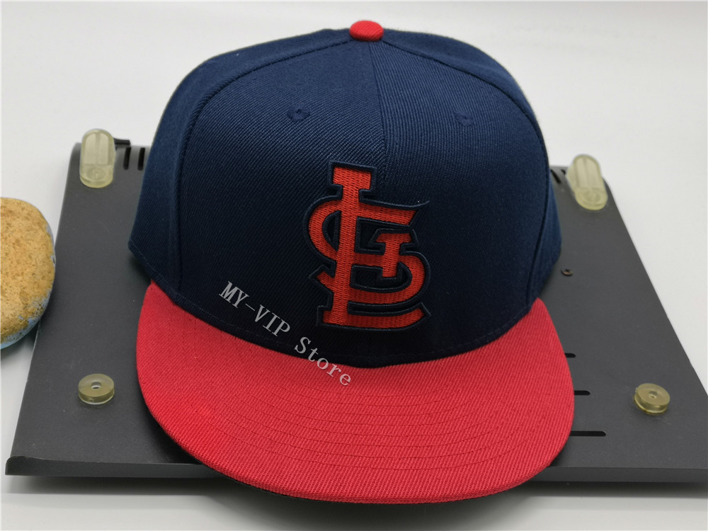 Top New STL NavY Blue Fitted Hats Man Cool Baseball Caps Adult Flat Peak Hip Hop Letter LS Fitted Cap Men Women Full Closed Gorra