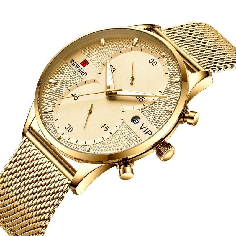Wristwatches Men Watch Stainless Steel Luminous Chronograph Waterproof Slim Design Adjustable Buttons Anniversary Gifts For Husband RD82001M, Gold
Wristwatches Men Watch Stainless Steel Luminous Chronograph Waterproof Slim Design Adjustable Buttons Anniversary Gifts For Husband RD82001M, Gold
