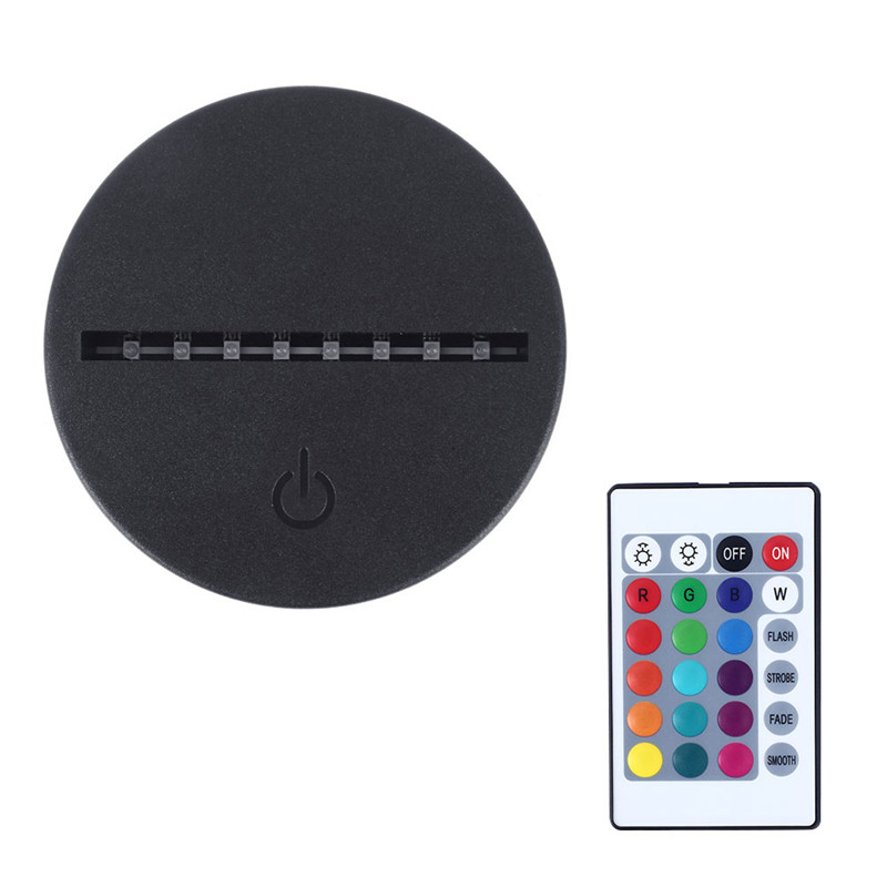 4 Pcs 3D LED Lamp Bases 3Ds Acrylic Night Light Base 7 Color-Adjust Remote Control Holder Lighting Accessories Wholesale with usb cable