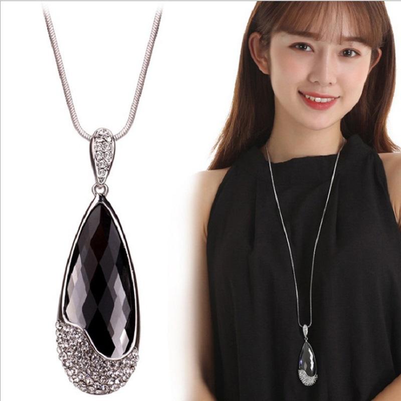 Pendant Necklaces Big Crystal Water Drop Long Necklace For Women All Match Geometric Sweater Accessory Cute Gifts
Pendant Necklaces Big Crystal Water Drop Long Necklace For Women All Match Geometric Sweater Accessory Cute Gifts
