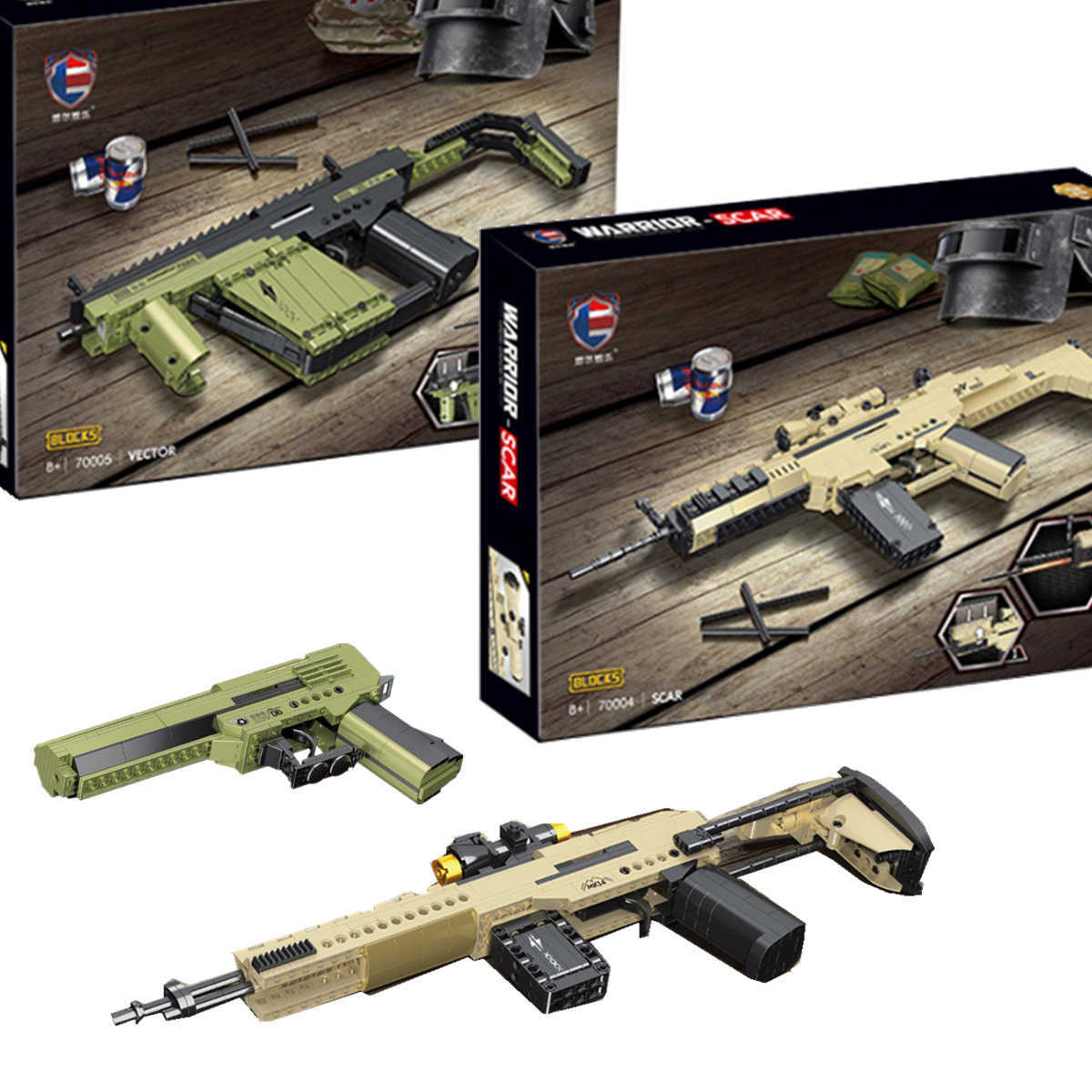 New Technical Vector Mk14 Scar Desert Eagle Gun Model Building Blocks PUBG Military SWAT Weapon Bricks Toys for Children Q0624
New Technical Vector Mk14 Scar Desert Eagle Gun Model Building Blocks PUBG Military SWAT Weapon Bricks Toys for Children Q0624