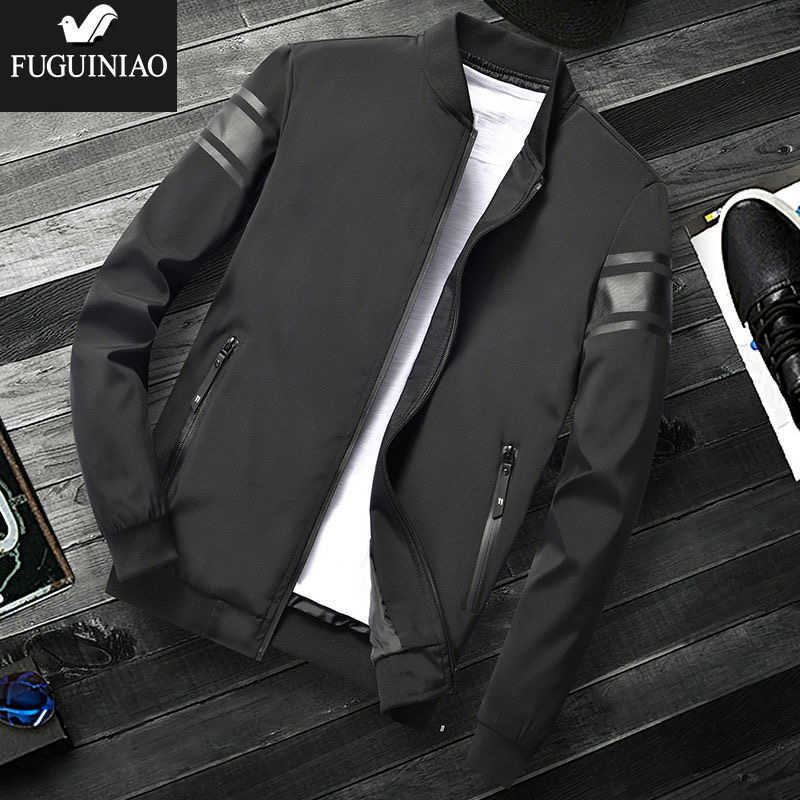 Spring Men's Bomber Zipper Jacket Male Casual Streetwear Hip Hop Slim Fit Pilot Coat Men Embroidered Clothing 211009