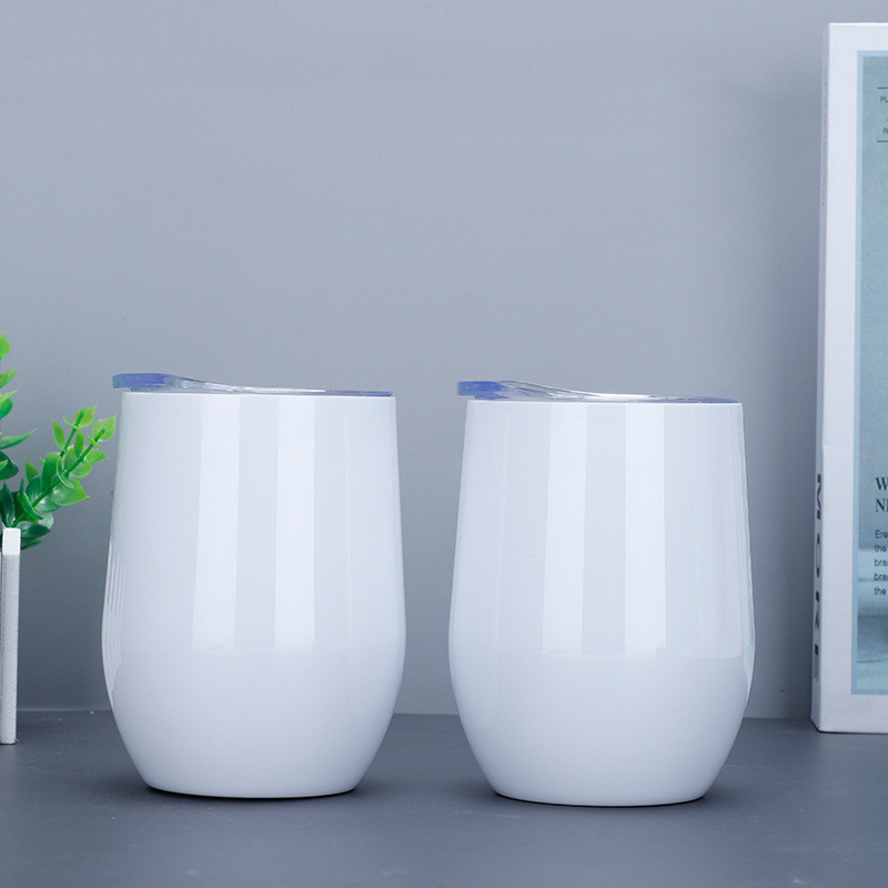 Blank Sublimation Wine Glasses 12oz White Stainless Steel Egg Cup Bottle Stemless Wine Tumbler For Heat Transfer Printing DIY Photo
Blank Sublimation Wine Glasses 12oz White Stainless Steel Egg Cup Bottle Stemless Wine Tumbler For Heat Transfer Printing DIY Photo