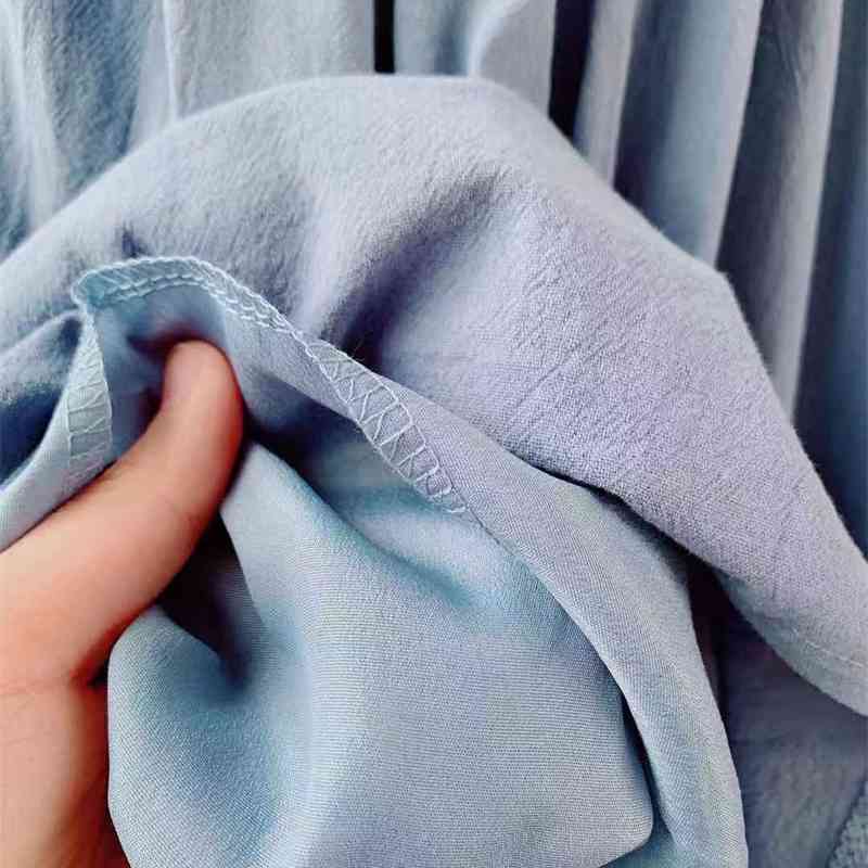 collar Summer Women Cotton Linen OL Casual Short Sleeve Dresses Female Dress Solid brown Boho Robe Femme Vestido 210417Z