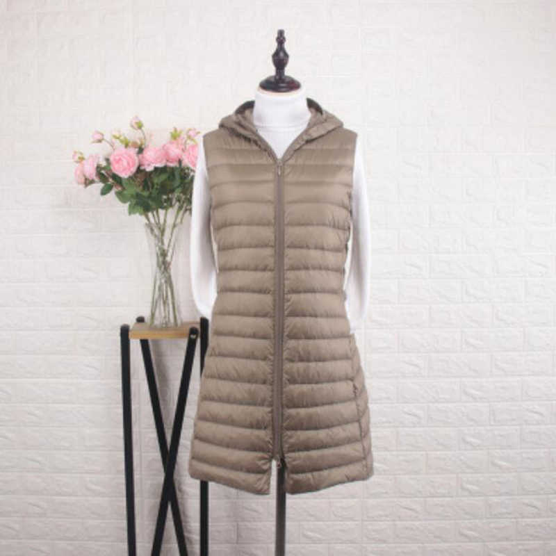 SEDUTMO Winter Plus Size 3XL Womens Down Coat Long Hooded Vest Ultra Light Waistcoat Autumn Slim Jacket Parkas ED915 210819