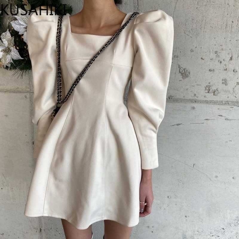 Korean Chic Sweet Puff Sleeve Dresses Elegant Square Collar High Waist A-line Vestido Femme Spring Dress 6F801 210603, Apricot
Korean Chic Sweet Puff Sleeve Dresses Elegant Square Collar High Waist A-line Vestido Femme Spring Dress 6F801 210603, Apricot