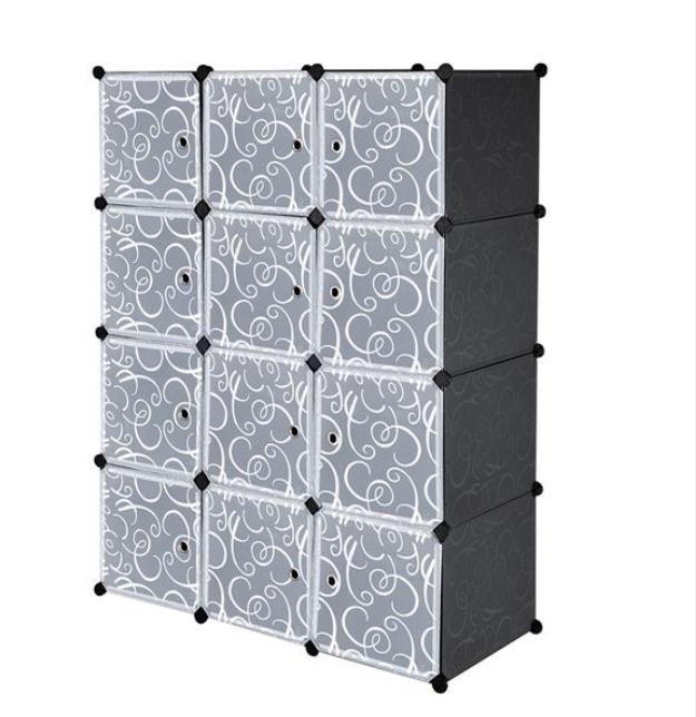 2022 Boxes & Bins Cube Storage 12-Cube Closet Shelves Organizer DIY Cabinet with Door
