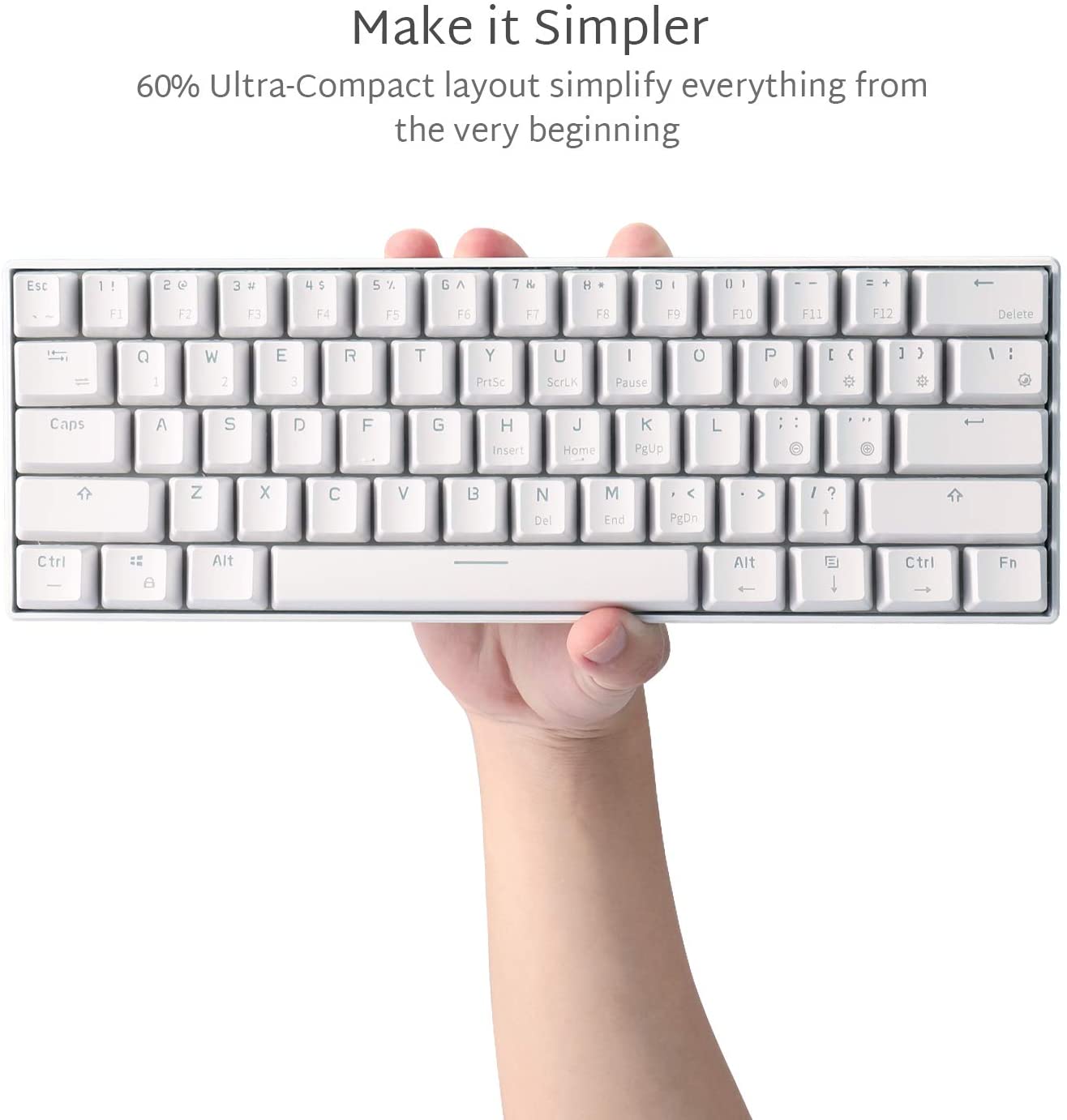RK ROYAL KLUDGE RK61 Wireless 60% Mechanical Gaming Keyboard, Ultra-Compact 60 Keys Bluetooth Wired/Wireless Backlit Keyboard with Programmable Software
RK ROYAL KLUDGE RK61 Wireless 60% Mechanical Gaming Keyboard, Ultra-Compact 60 Keys Bluetooth Wired/Wireless Backlit Keyboard with Programmable Software