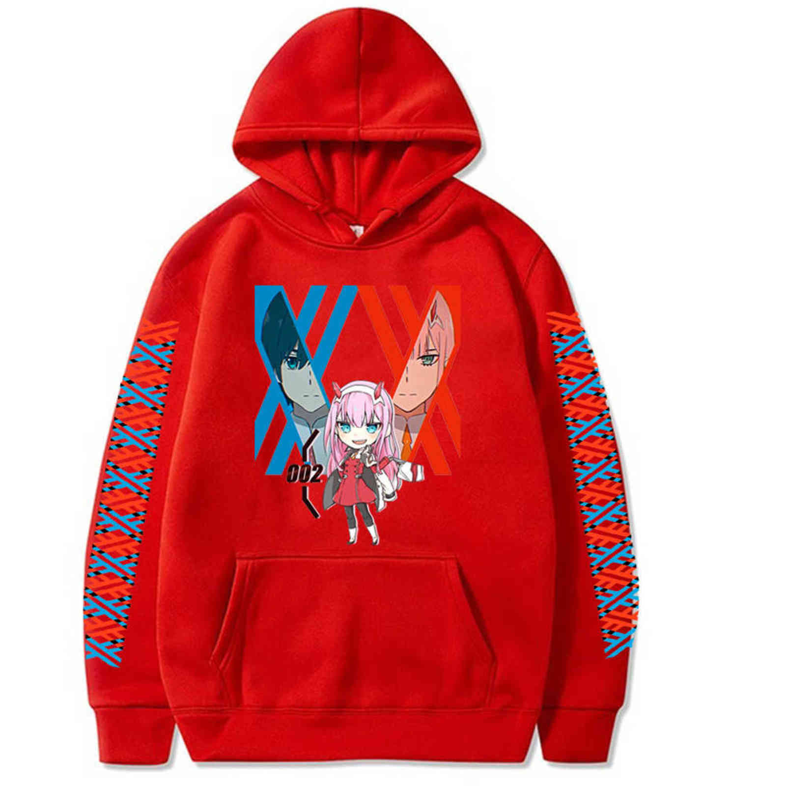 Darling In The Franxx Anime Harajuku Zero TWO Beautiful Girl Print Hoodie Men Tops Loose Autumn Winter Sweatshirt Hoody Hoodies Y1120