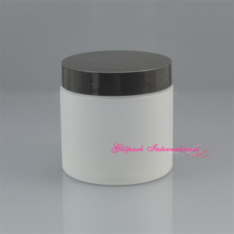 40pcs/lot 200g Straight Sided Plastic Jars Frosted Wide Mouth With PET Cap Air Tight Cosmetic Container 200ml Bath Salt Jar Storage Bottles