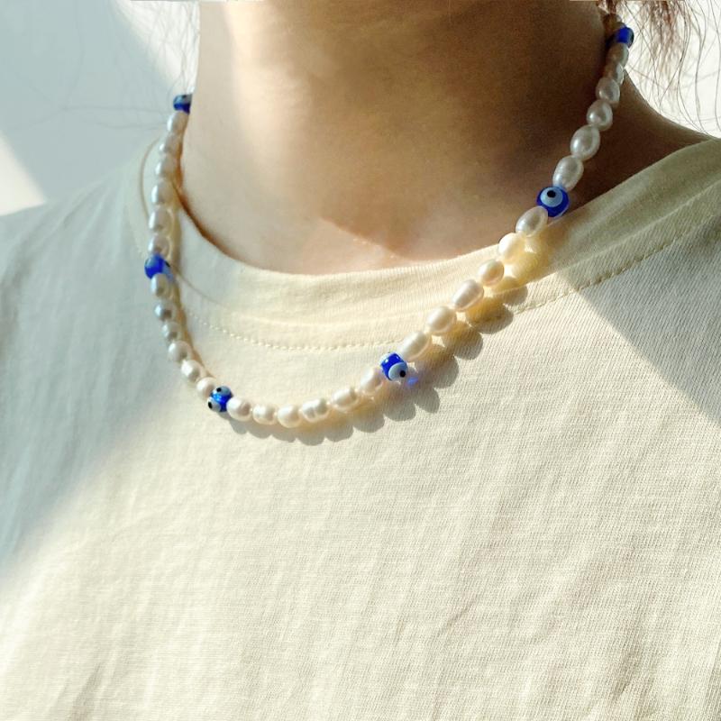 Chokers White Freshwater Pearl Necklace for Women Colored Glaze Evil Eyes Bead Personality Summer Party Jewelry
Chokers White Freshwater Pearl Necklace for Women Colored Glaze Evil Eyes Bead Personality Summer Party Jewelry