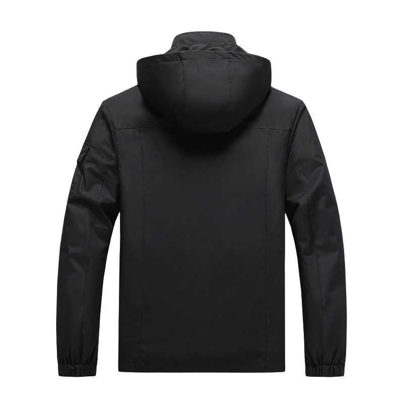 Plus Size 7XL 8XL Summer Jacket Men Hooded Thin Outerwear Coats Multi Pockets Breathable Mountain Climbing Windbreakers Jackets 211009