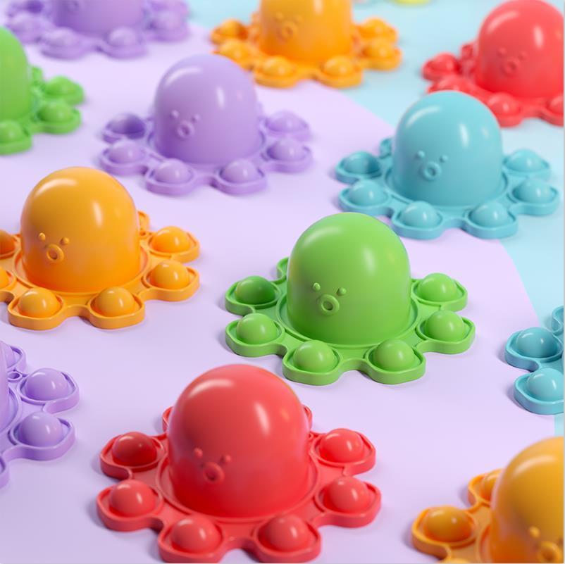 Toys Fidget Funny Rainbow Overturned Expression Flip Doll Silicone Decompression Pendant Toys it