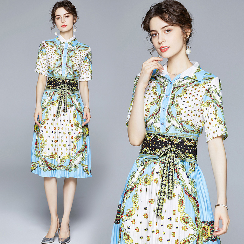 Luxury Fashion Runway Printed Shirt Dress 2021 Ladies Designer Short Sleeve Lapel Slim A-Line Prom Pleated Dresses Summer Autumn Office Holiday Party Women Clothes, 03
Luxury Fashion Runway Printed Shirt Dress 2021 Ladies Designer Short Sleeve Lapel Slim A-Line Prom Pleated Dresses Summer Autumn Office Holiday Party Women Clothes, 03